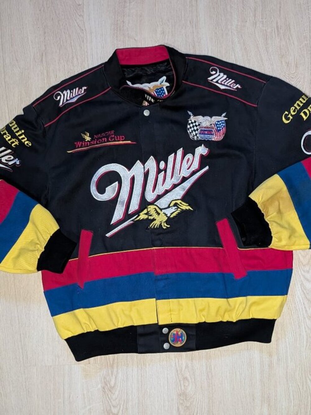 VTG 90s Jeff Hamilton Miller Racing NASCAR Winston Cup Streetwear Jacket L